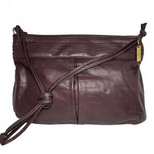 Vintage Letisse Burgundy Leather Crossbody Bag 1960-80s Rare